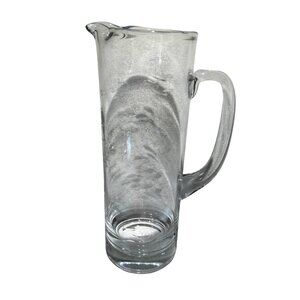 Crate & Barrel Krosno Poland Reef Etched Fish Cocktail Pitcher Glass Martini